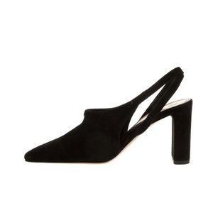 The row black suede sling back heels size 38
